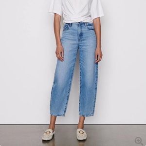Frame Ultra High Rise Barrel Jeans Napa Clean NWT light wash denim size 28